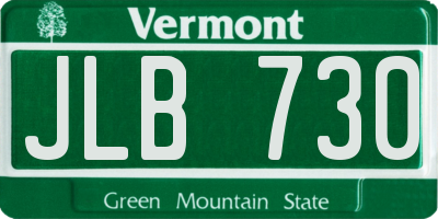 VT license plate JLB730