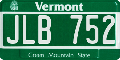 VT license plate JLB752