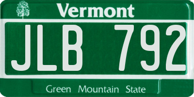 VT license plate JLB792