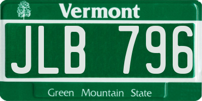 VT license plate JLB796