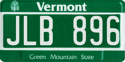 VT license plate JLB896