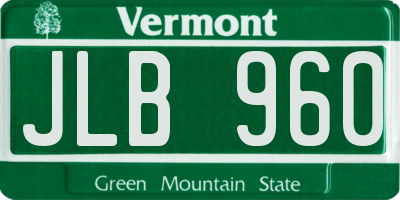 VT license plate JLB960