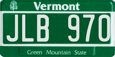 VT license plate JLB970