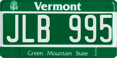 VT license plate JLB995