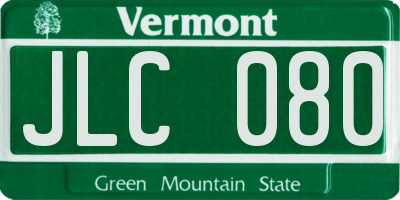 VT license plate JLC080