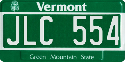 VT license plate JLC554