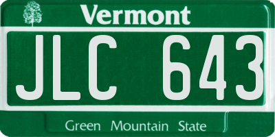 VT license plate JLC643