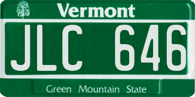 VT license plate JLC646