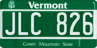 VT license plate JLC826