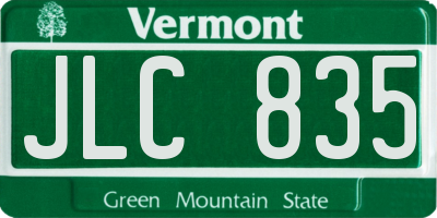 VT license plate JLC835