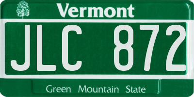 VT license plate JLC872