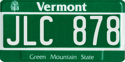 VT license plate JLC878