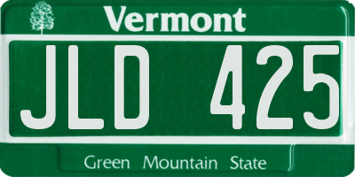 VT license plate JLD425