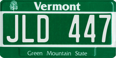 VT license plate JLD447