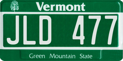VT license plate JLD477