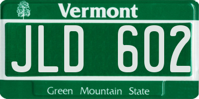 VT license plate JLD602