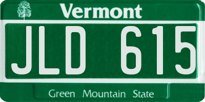 VT license plate JLD615
