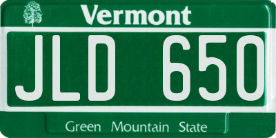 VT license plate JLD650