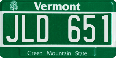 VT license plate JLD651