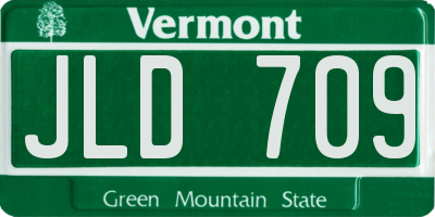VT license plate JLD709