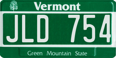 VT license plate JLD754