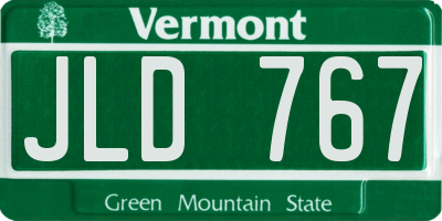 VT license plate JLD767