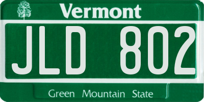 VT license plate JLD802
