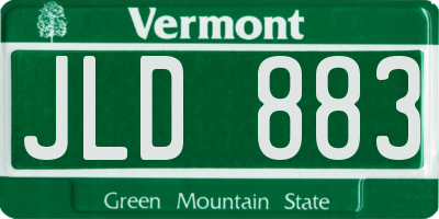 VT license plate JLD883
