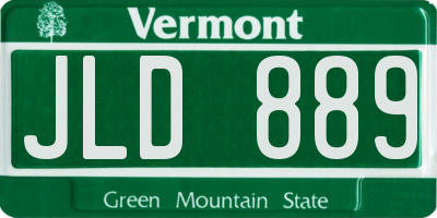 VT license plate JLD889