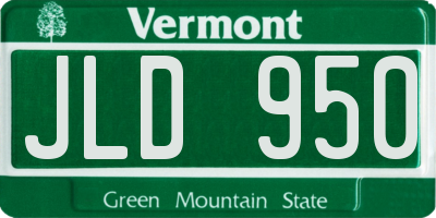 VT license plate JLD950