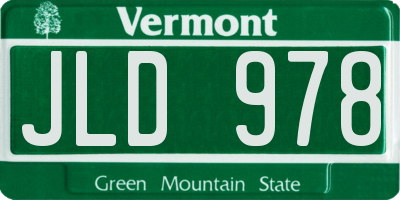 VT license plate JLD978