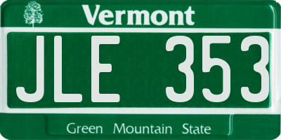 VT license plate JLE353