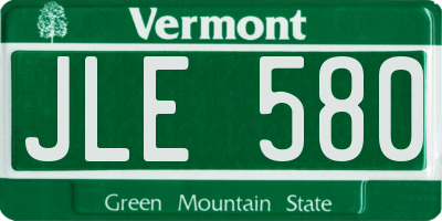 VT license plate JLE580