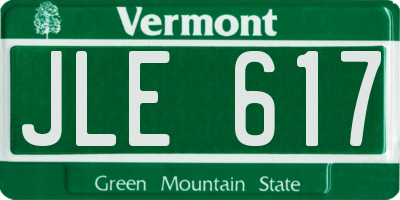 VT license plate JLE617