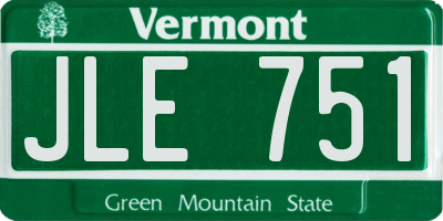 VT license plate JLE751