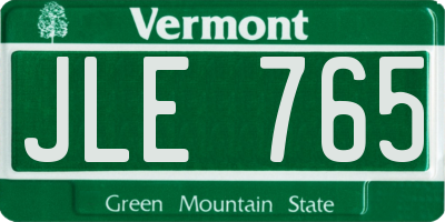 VT license plate JLE765