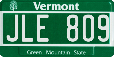 VT license plate JLE809