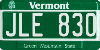 VT license plate JLE830