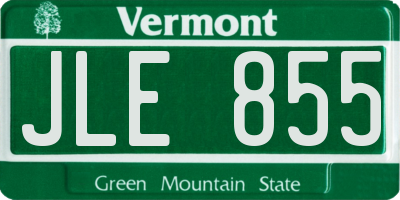 VT license plate JLE855