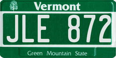 VT license plate JLE872