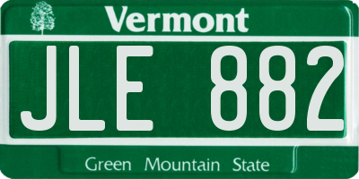 VT license plate JLE882