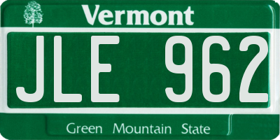VT license plate JLE962