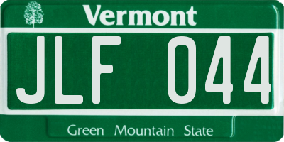 VT license plate JLF044