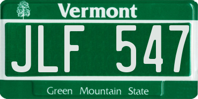 VT license plate JLF547