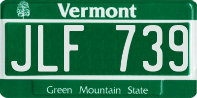 VT license plate JLF739