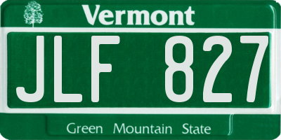 VT license plate JLF827