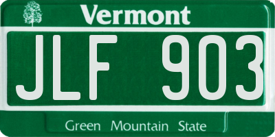 VT license plate JLF903