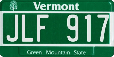 VT license plate JLF917