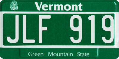 VT license plate JLF919