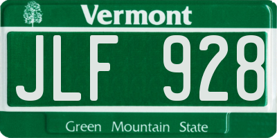 VT license plate JLF928